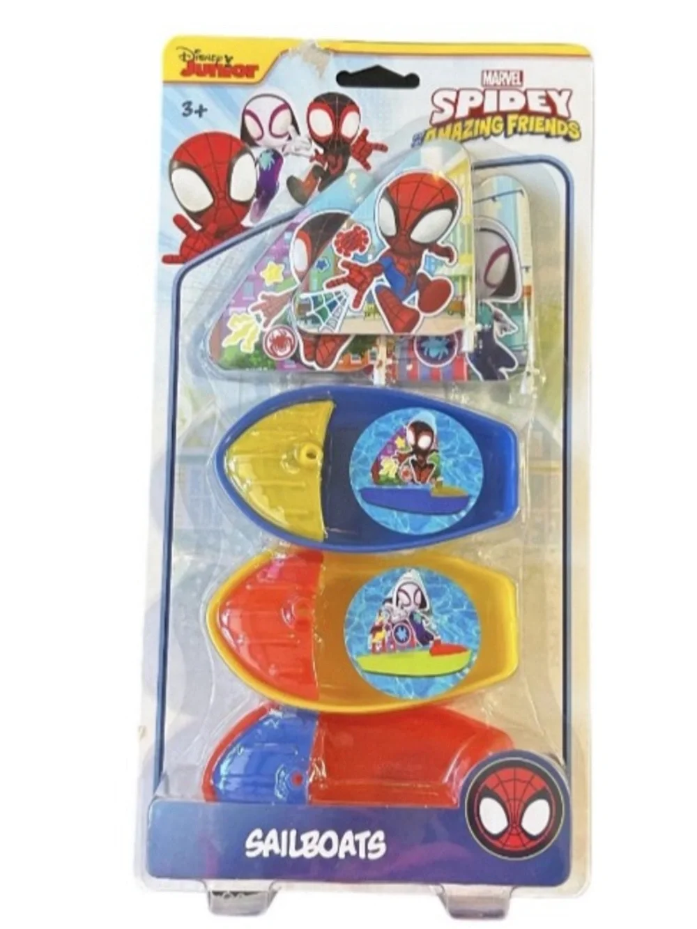 Disney Jr Marvel Spider-Man Spidey & Amazing Friends Sailboats Floating Bath Toy
